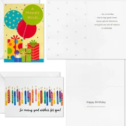 Cake and Candles Assorted Boxed Birthday Cards, Pack of 72