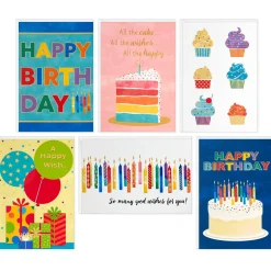 Cake and Candles Assorted Boxed Birthday Cards, Pack of 72