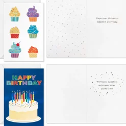 Cake and Candles Assorted Boxed Birthday Cards, Pack of 72