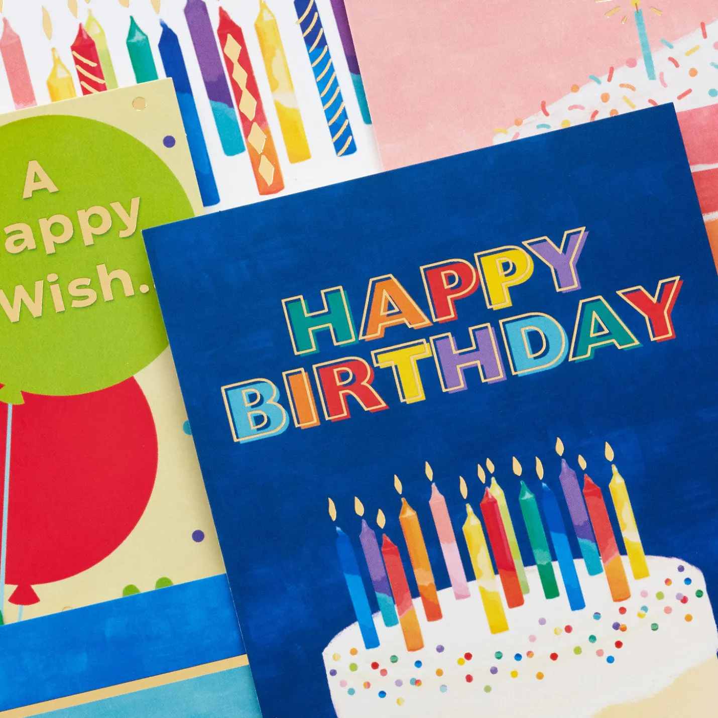 Cake and Candles Assorted Boxed Birthday Cards, Pack of 72