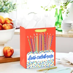 9.6" Cake and Candles Let's Celebrate Medium Birthday Gift Bag