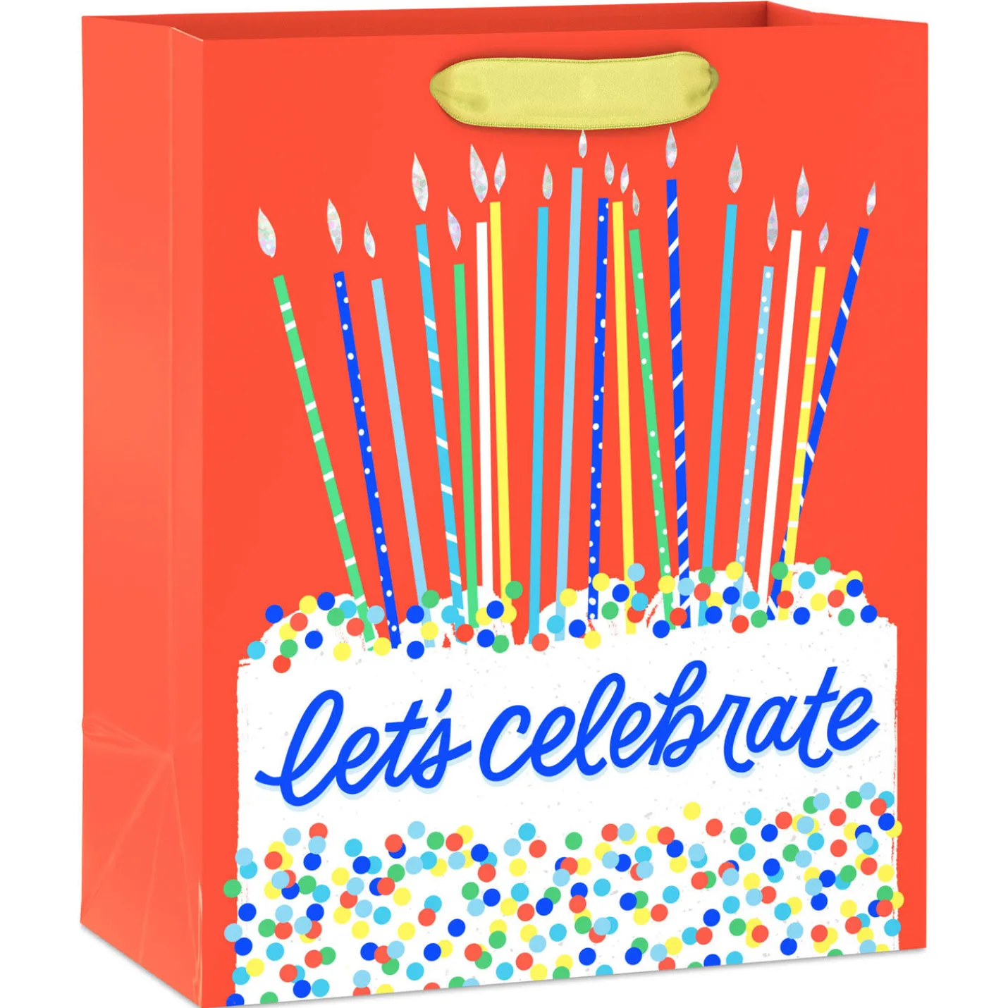 9.6" Cake and Candles Let's Celebrate Medium Birthday Gift Bag