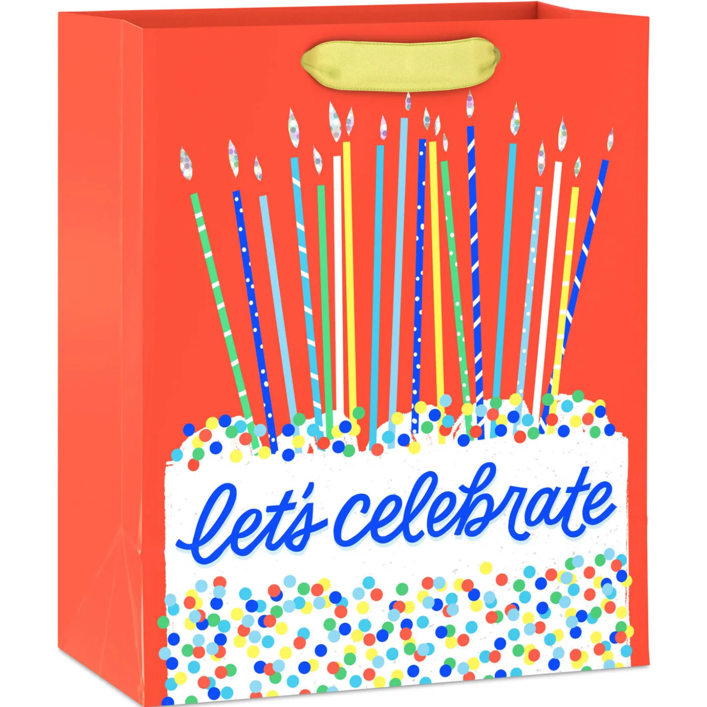 9.6" Cake and Candles Let's Celebrate Medium Birthday Gift Bag