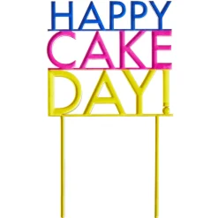 Cake Day Vibrant Lettering Birthday Cake Topper