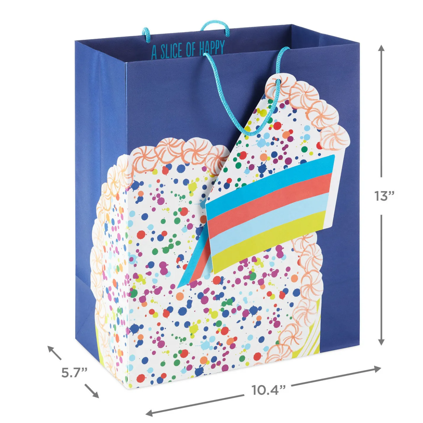 13" Cake on Blue Large Birthday Gift Bag
