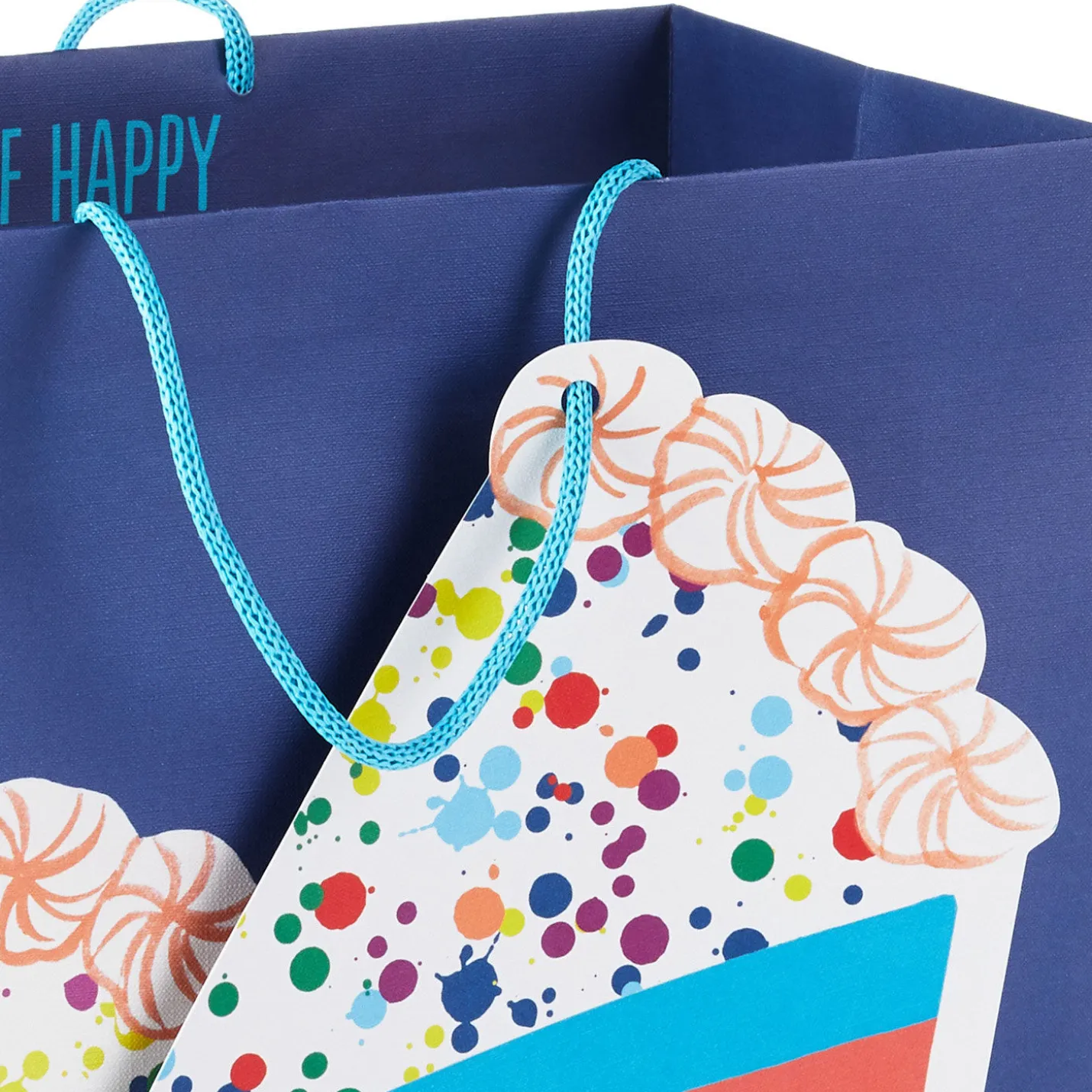 13" Cake on Blue Large Birthday Gift Bag