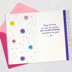 Cake With Candle and Confetti Birthday Card for Goddaughter