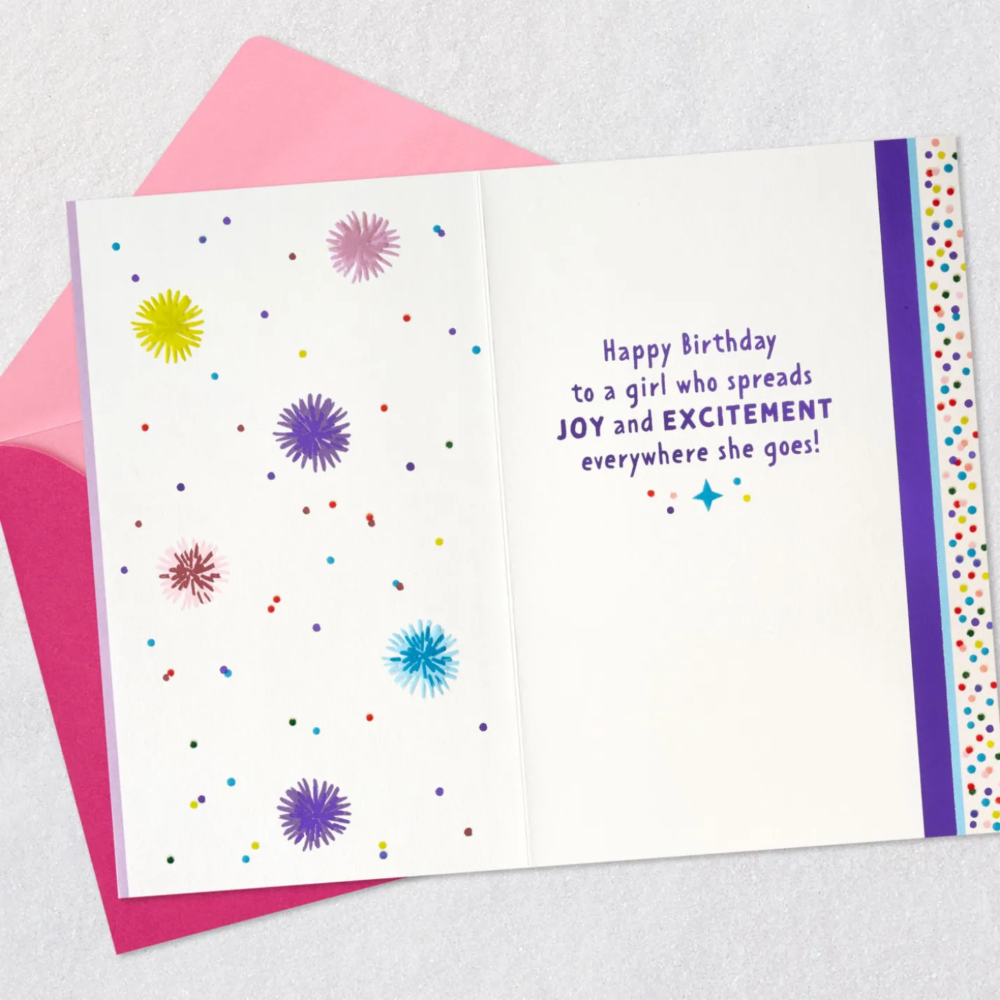 Cake With Candle and Confetti Birthday Card for Goddaughter