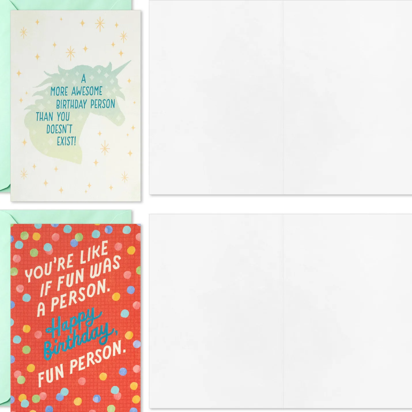 Cake-Worthy Celebrations Assorted Funny Blank Birthday Cards, Pack of 16