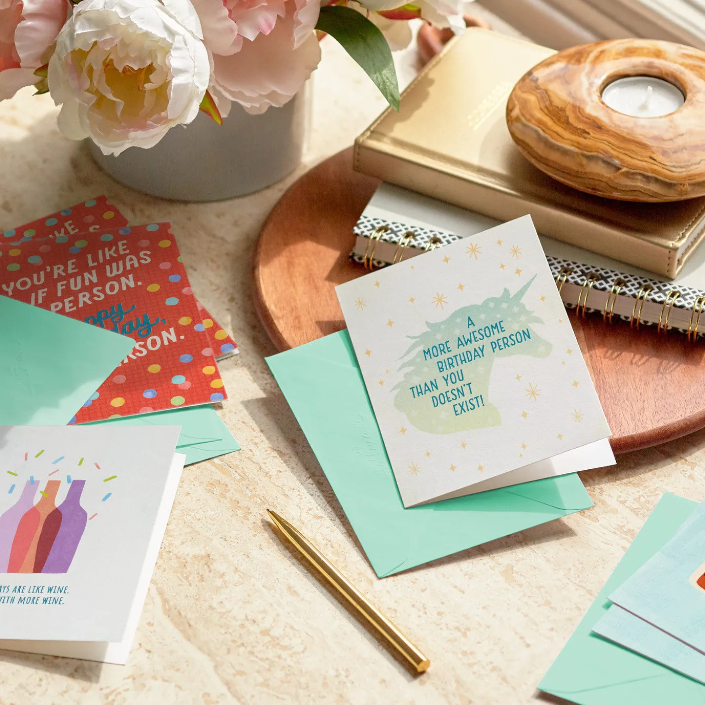 Cake-Worthy Celebrations Assorted Funny Blank Birthday Cards, Pack of 16