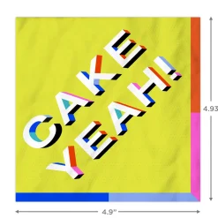 "Cake Yeah!" Colorful Cocktail Napkins, Pack of 20