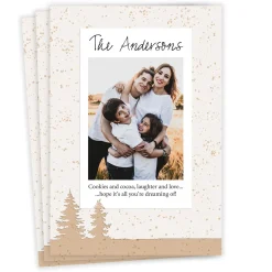 Campfire Wishes Flat Holiday Photo Card