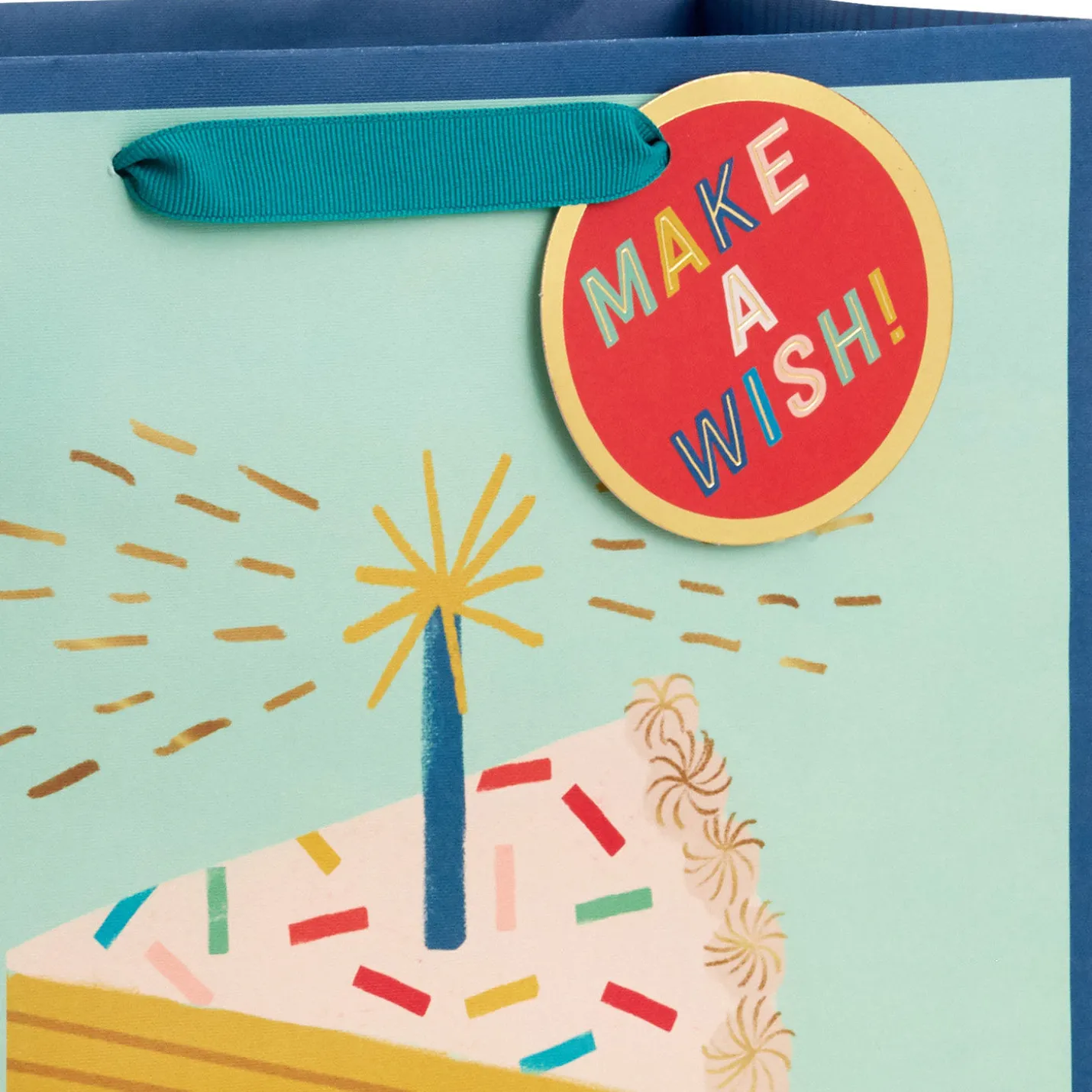 13" Candle and Cake Slice Large Birthday Gift Bag