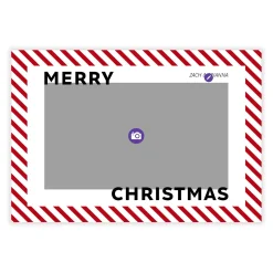Candy Cane Stripe Flat Christmas Photo Card