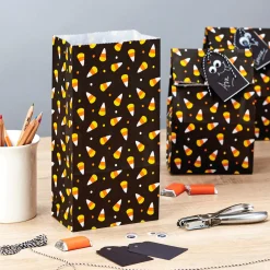 Candy Corn Halloween Paper Goodie Bags, Pack of 30