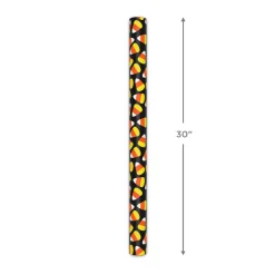 Candy Corn on Black Halloween Wrapping Paper Roll, 20 sq. ft.