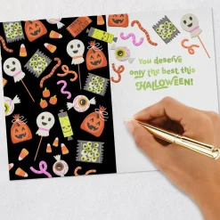Candy, Fun and Heart Full of Happy Halloween Card for Grandson