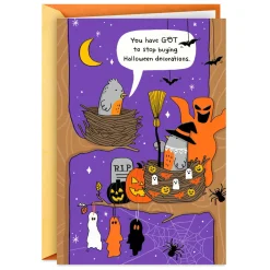 Can't Stop Decorating Funny Halloween Card