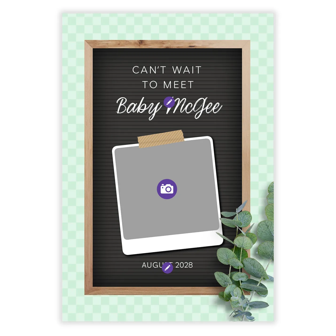 Can't Wait Letter Board Flat Pregnancy Announcement