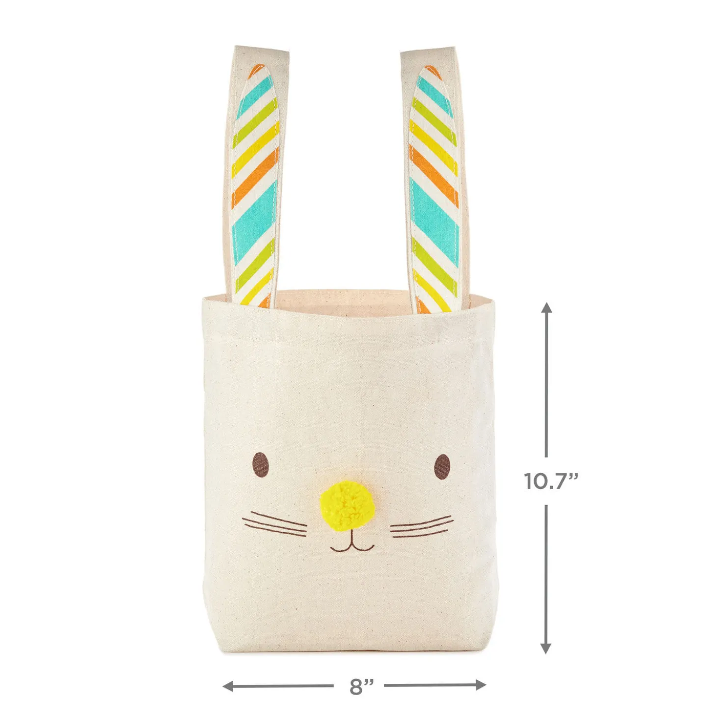 10.7" Canvas Fabric Bunny Face Medium Gift Bag