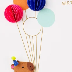 Capybara with Balloons Birthday Card for Kids