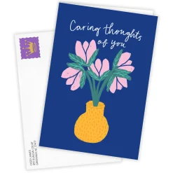 Caring Thoughts Flower Bouquet Custom Support Card