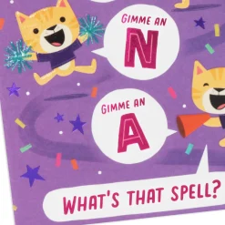 Cat Cheerleaders Birthday Card for Nana
