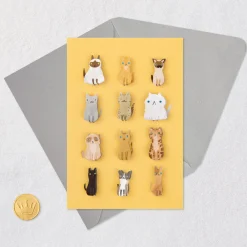 Cats on Yellow Blank Card