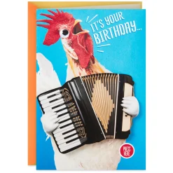 Celebrate Accordion-ly Chicken Dance Funny Musical Birthday Card With Motion