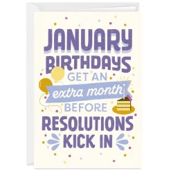 Celebrate Before January Resolutions Custom Birthday Card