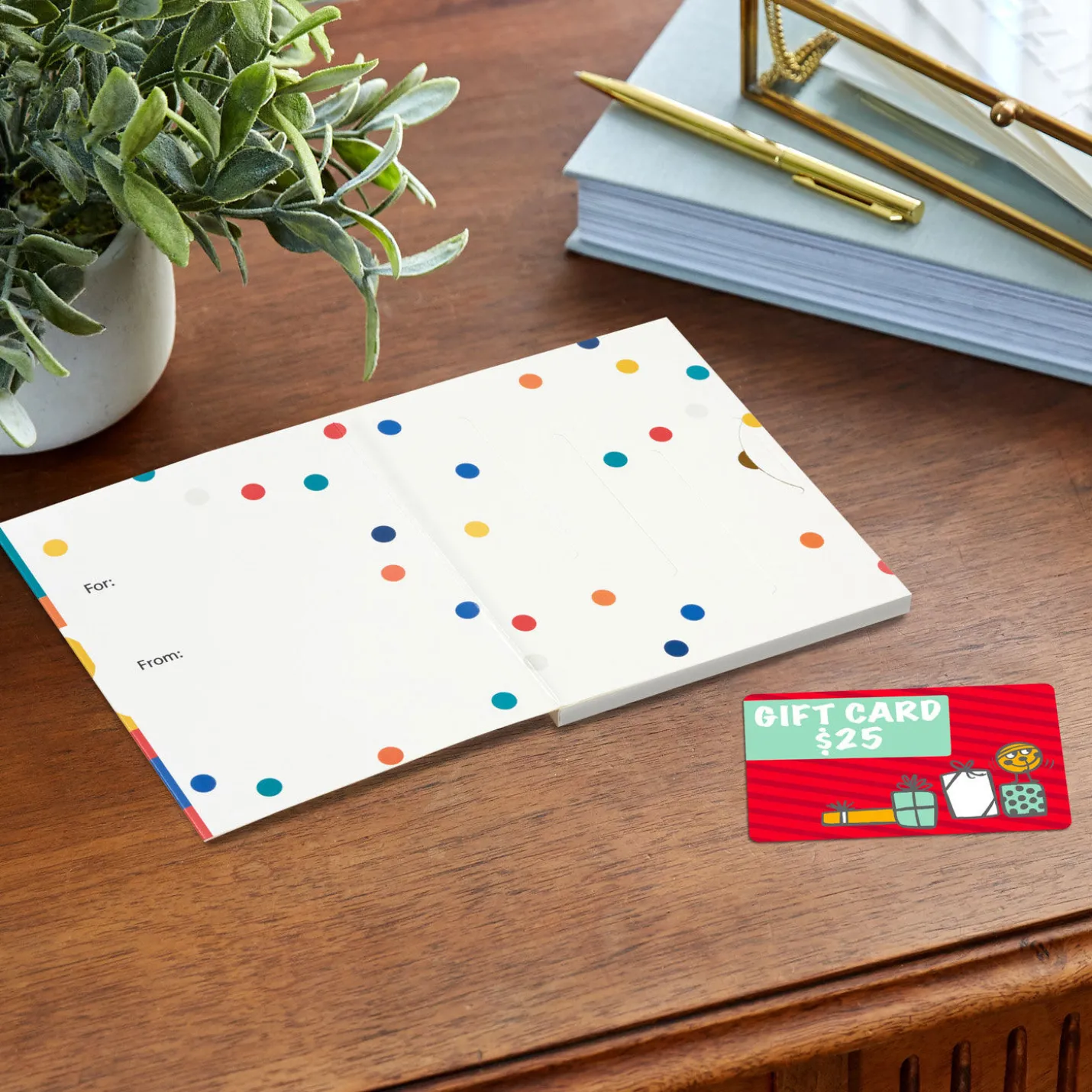 4.6" Celebrate Color Block Gift Card Holder Box