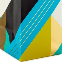 13" Celebrate Geometric Wine Gift Bag