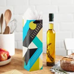 13" Celebrate Geometric Wine Gift Bag
