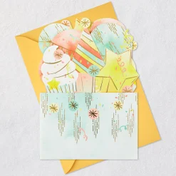 Celebrating You Cupcake, Stars and Balloons 3D Pop-Up Birthday Card