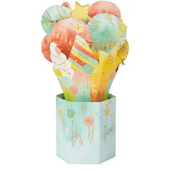 Celebrating You Cupcake, Stars and Balloons 3D Pop-Up Birthday Card