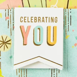 Celebrating You Cupcake, Stars and Balloons 3D Pop-Up Birthday Card
