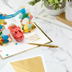 Celebrating You Red Truck and Banner 3D Pop-Up Birthday Card