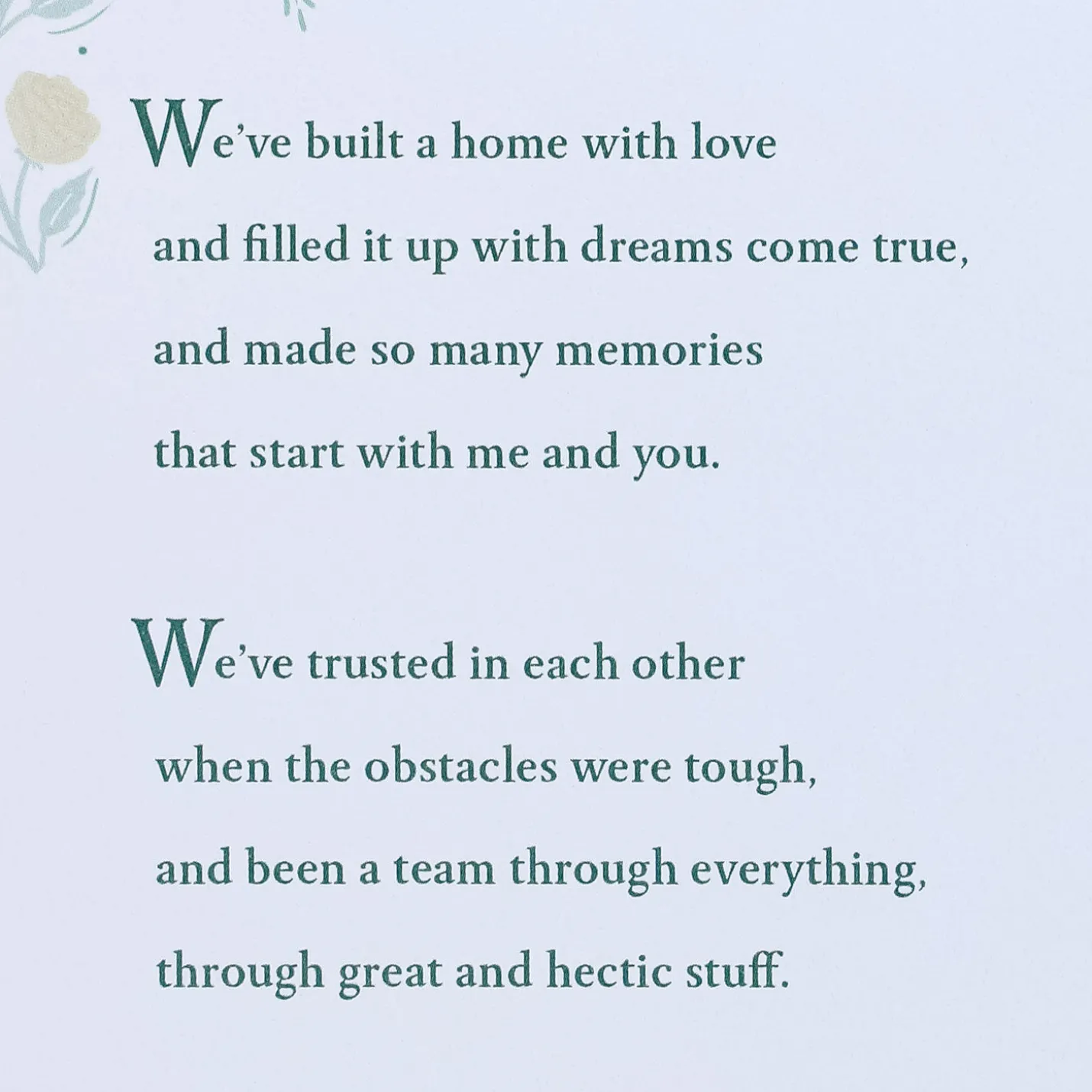 Celebrating Our Story Romantic Anniversary Card for Wife