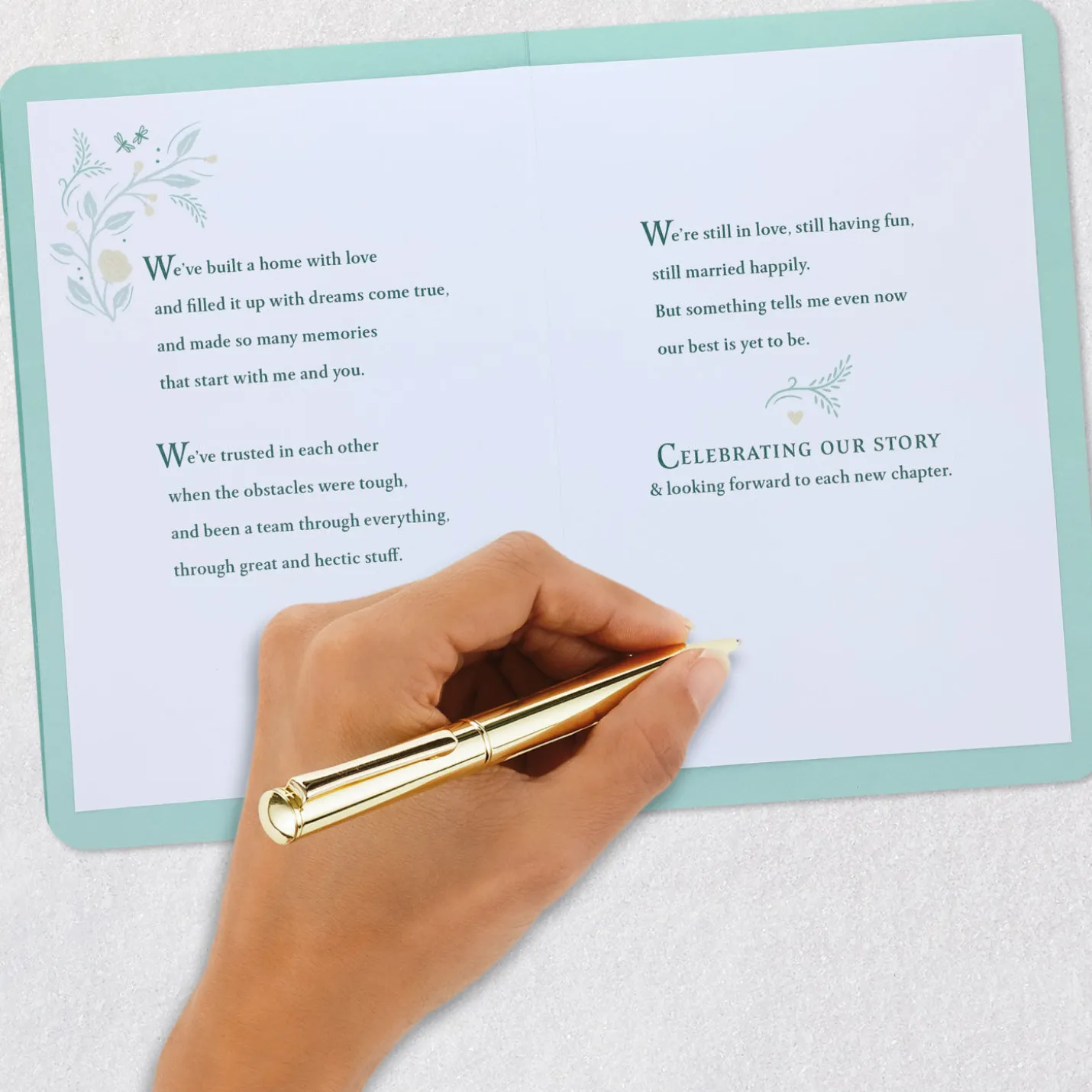 Celebrating Our Story Romantic Anniversary Card for Wife
