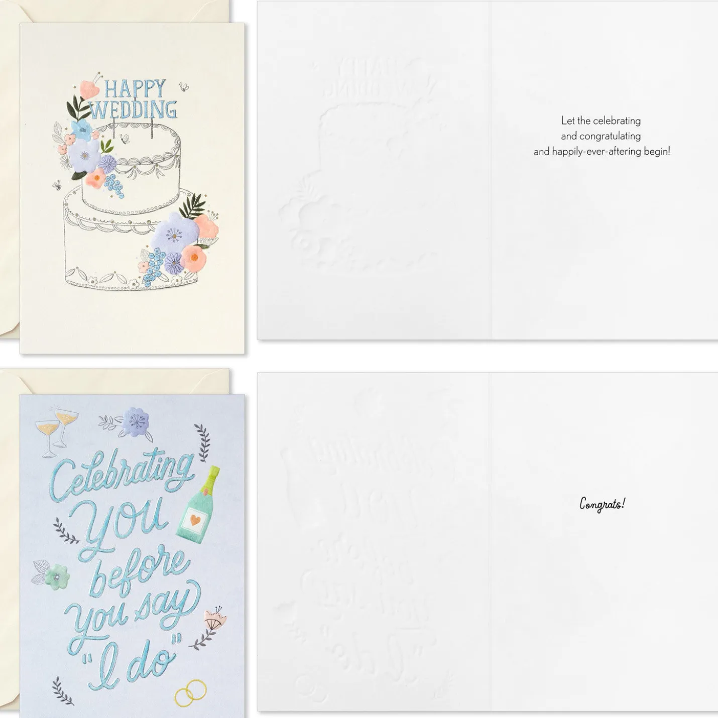 Celebrating the Happily-Ever-Aftering Assorted Engagement and Wedding Cards, Pack of 16
