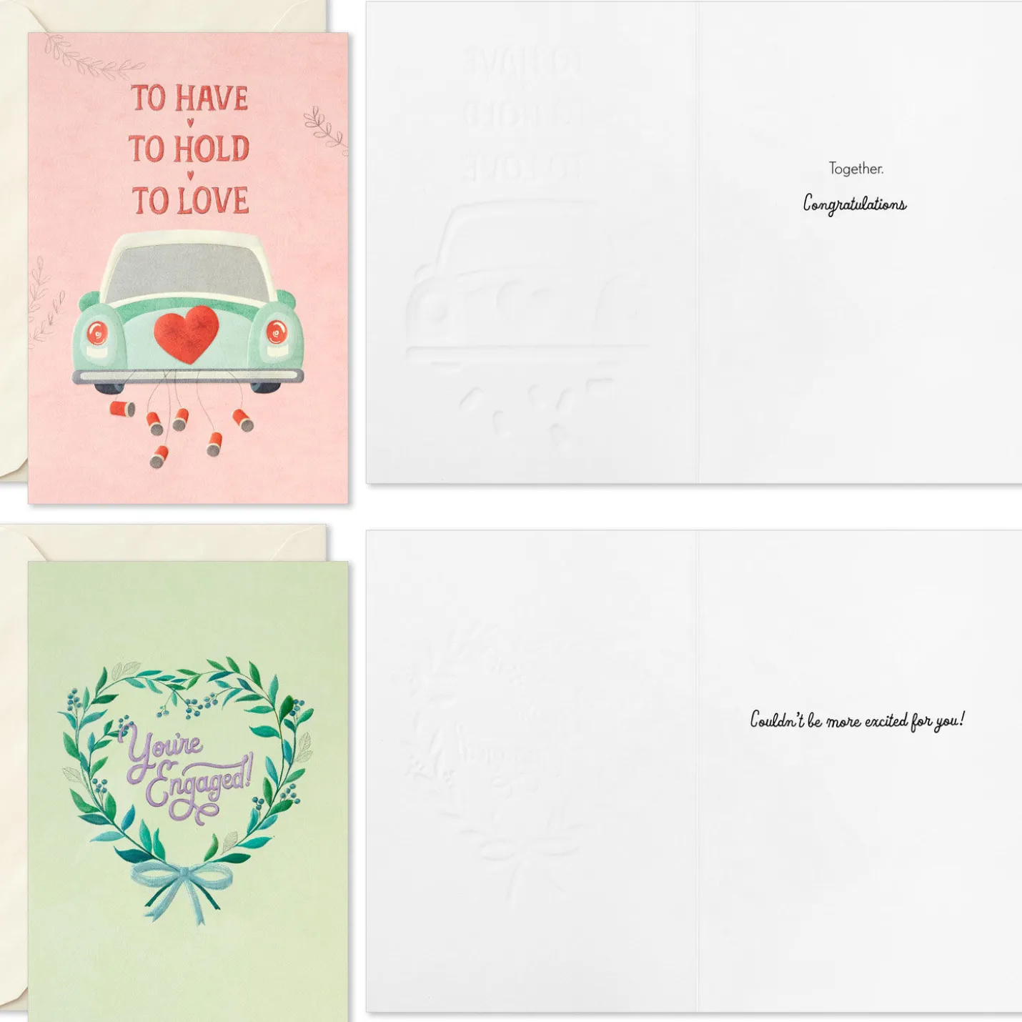 Celebrating the Happily-Ever-Aftering Assorted Engagement and Wedding Cards, Pack of 16