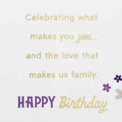 Celebrating the Love That Makes Us Family Birthday Card for Stepdaughter