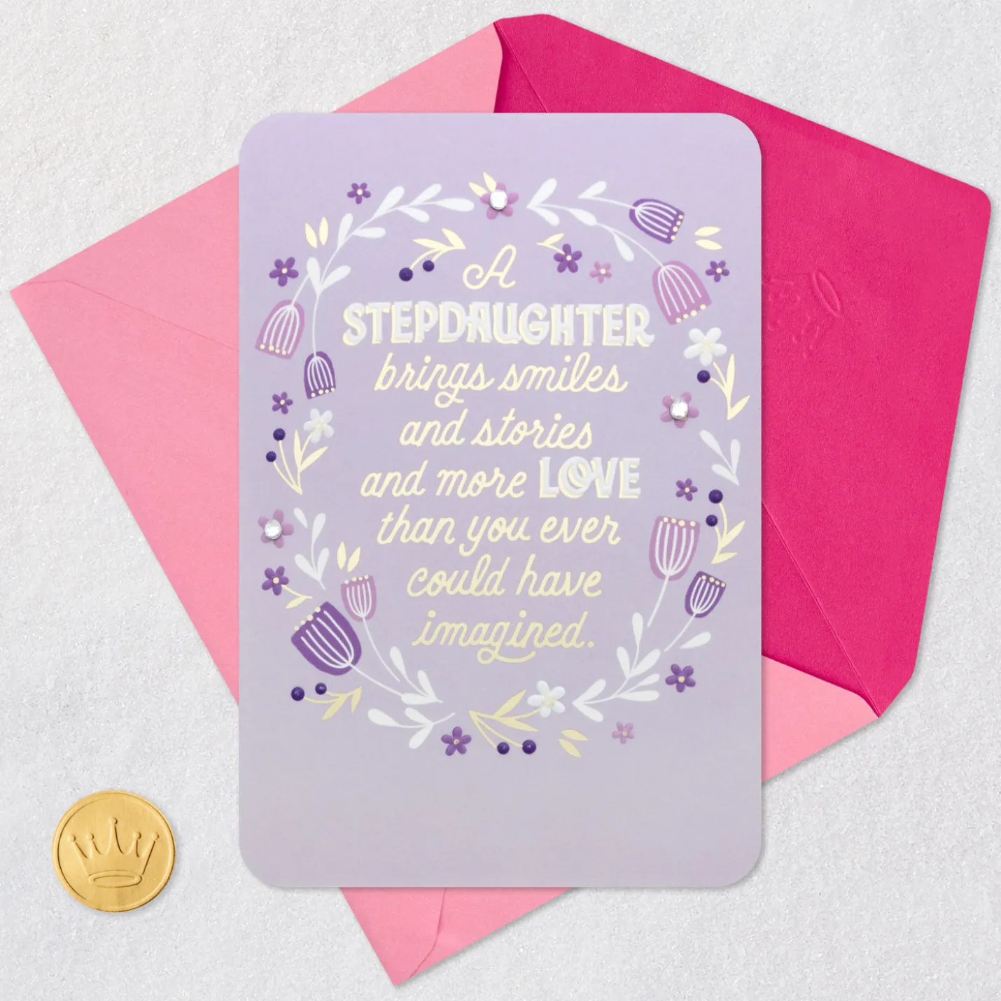 Celebrating the Love That Makes Us Family Birthday Card for Stepdaughter