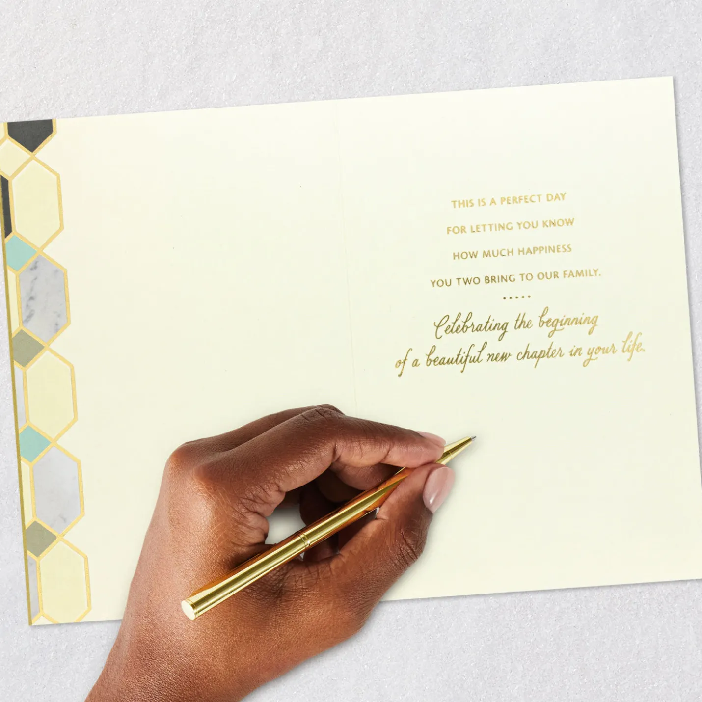 Celebrating This Beautiful New Chapter Wedding Card for Grandson