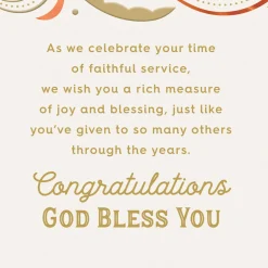 Celebrating Your Faithful Service Religious Golden Jubilee Card