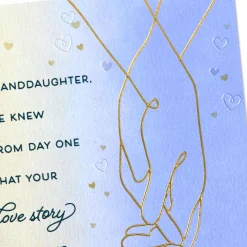 Celebrating Your Love Story Anniversary Card for Granddaughter and Spouse