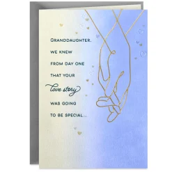 Celebrating Your Love Story Anniversary Card for Granddaughter and Spouse