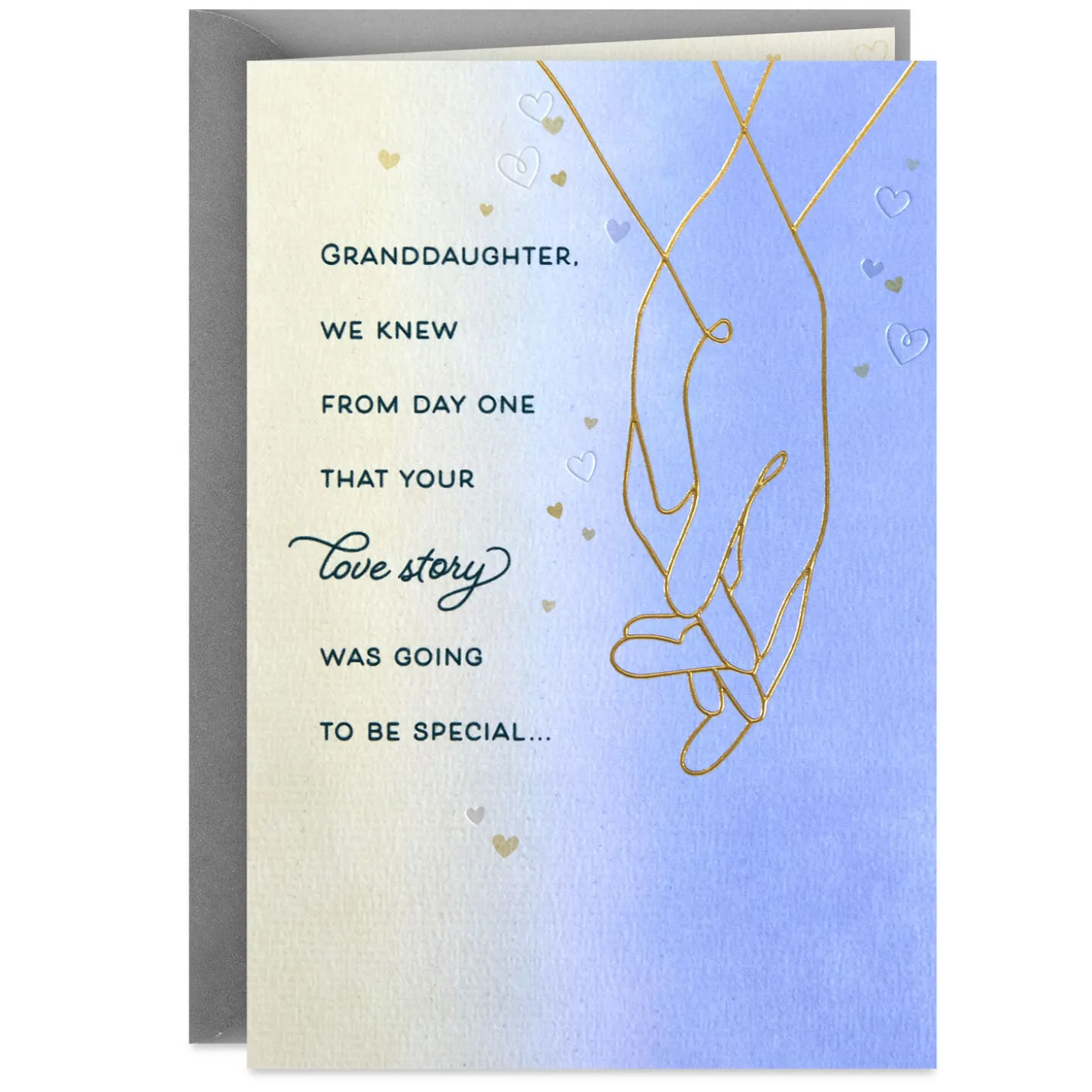Celebrating Your Love Story Anniversary Card for Granddaughter and Spouse