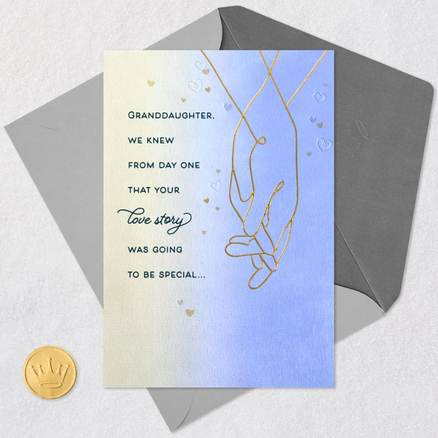 Celebrating Your Love Story Anniversary Card for Granddaughter and Spouse