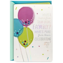 Celebrating You Sequin Balloons Birthday Card for Family